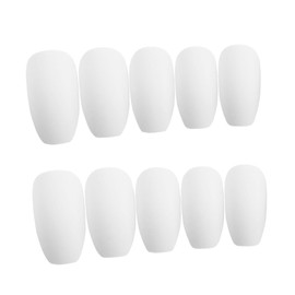 Beavorty 24pcs Press on Nail Tips Nails Decoration High Heel Artificial Fingernails Artificial Nail Patch Short Full Cover Nails Nail Decorations for Nail Art Nail Decals France White Matte