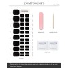 AutyaMee Semi Cured Gel Toenail Strips (Black T06), 32 Pcs