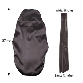 Greatremy Gorro de satén sedoso para dormir, Negro, L