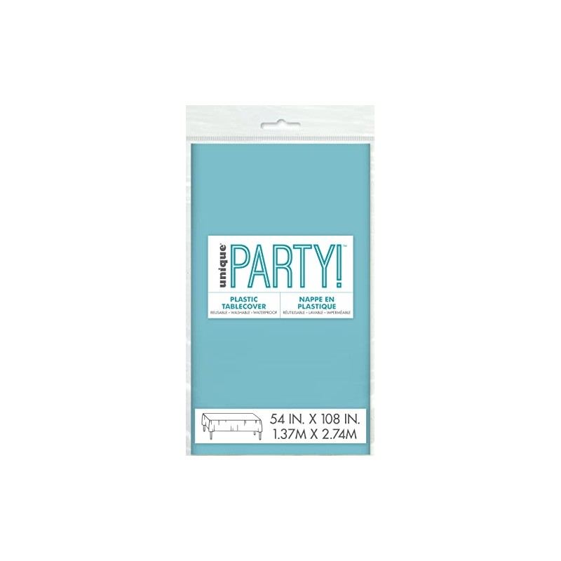 Unique 46864 Plastic Tablecloth-2.74 m x 1.37 m-Teal Colour