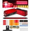 Partsam Submersible LED Trailer Tail Light Kit, Rectangular Trailer Lights+ID