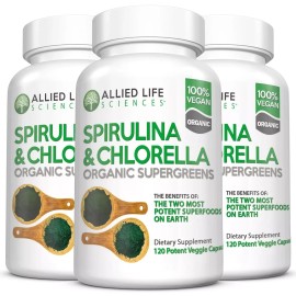 Allied Life Spirulina and Chlorella | Organic Chlorophyll Vegan Protein Powder
