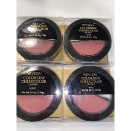 Revlon 4x REVLON COLORSTAY  CHEEKCOLOR OIL FREE COLOR BLUSH/W SPONGE - WINE