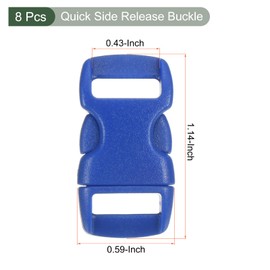 YOKIVE 8 Pcs Plastic Buckles, Dual Adjustable Snap Clips | Quick Side Release Buckle, Great for Backpack Strap Webbing Belt Sewing, (Blue, 1-Inch)