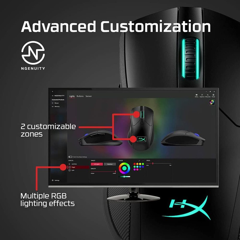 HyperX Pulsefire Dart RGB Wireless Gaming Mouse with Qi Enabled