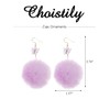 Pom Pom Earrings for Women Butterfly Pom Dangle Earrings Colorful