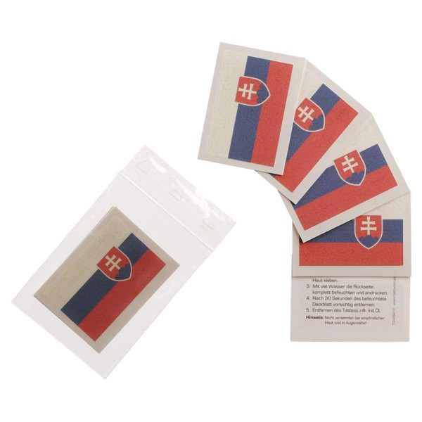 25 x Slovakia Flag Tattoo - Fan Set European Championship