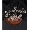 Deniferymakeup Wedding Gold Rhinestone Pearls Flower and Leaf Hair Comb