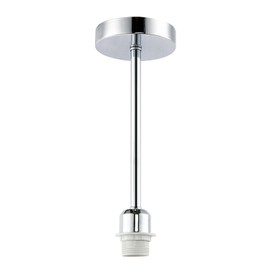 Classic Polished Chrome Ceiling Light Fixture to Showcase Lamp Shades | 12cm x 33cm | Suitable for Lamp Shades with E27 Lamp Holder by Happy Homewares