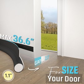 Draught excluder,Adjustable 36.6" Draft Excluder for Doors,Quick Installation, Soundproofing, Fits Interior/Exterior Doors, Blocks Cold Air & Noise,White