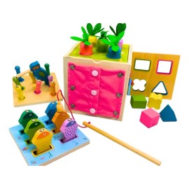 Cubo Didáctico De Actividades Montessori 8 En 1                                                                                                       