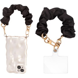 Turkalla Phone Wrist Strap, Scrunchie Phone Lanyard with Tether Tab,Anti-Drop Hands-Free Wrist Strap (H)