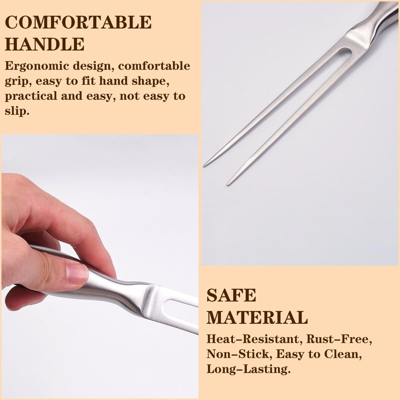 HAPPOW Stainless Steel Meat Fork, Carving Fork for BBQ, Roasting,