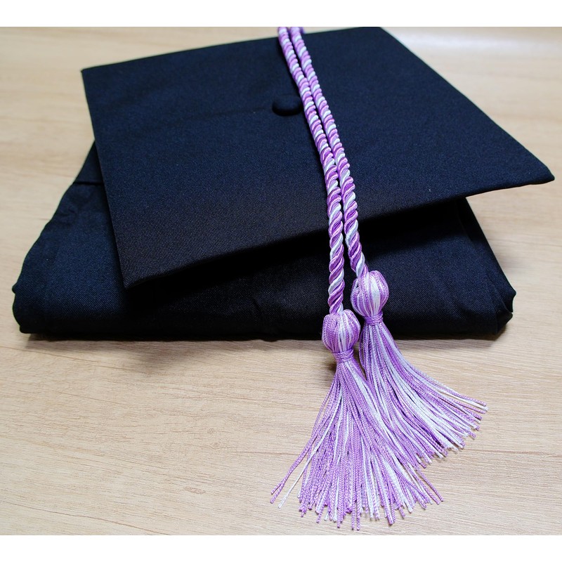 UIALECG Graduation Honor Cords, 68" Long (Light Purple with White)