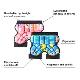Life Bravo Butt Pads for Skating, 25 mm Thick Bum Protector for Kids (3-7 Years Old) Lightweight, Anti Slip Blue Snowboard Padded Pants, Hip Pads for Ice Skating Ski Skiing Skateboarding Cycling