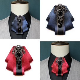 LIUXU Necktie, Bowtie, Unisex, Formal Uniform, Bowtie, Restored, England, Wedding, Bowknot, Brooch, Purple, navy