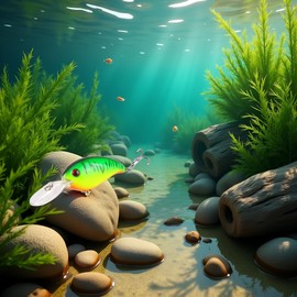 1Pc Green Crank 3D Eyes Fishing Lure Hard Bait Bass Crankbait Sharp Fish Hook Tackle,Accessories