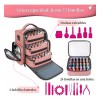 Maletín Maquillaje Yorepek 605000PNK 72 Botellas Rosa 3 Bolsas