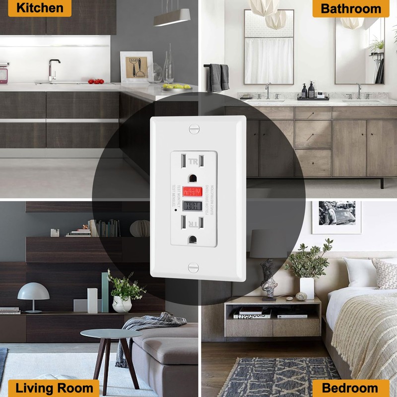 ELECTECK 3 Pack GFCI Outlets 15 Amp, Tamper Resistant (TR),