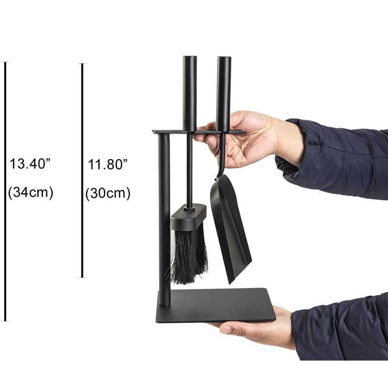 Aboniris Hearth Tidy Set, All Black, Wood Stove Tool Set,