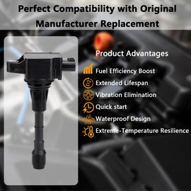 UF550 OEM Ignition Coil - Compatible with 2007-2017 Nissan Infiniti Maxima Quest Pathfinder Murano Altima Q50 QX60 FX35 V6 3.5L Engines - Replaces # 22448-JA10C 22448-JA11C 22448-JA10A