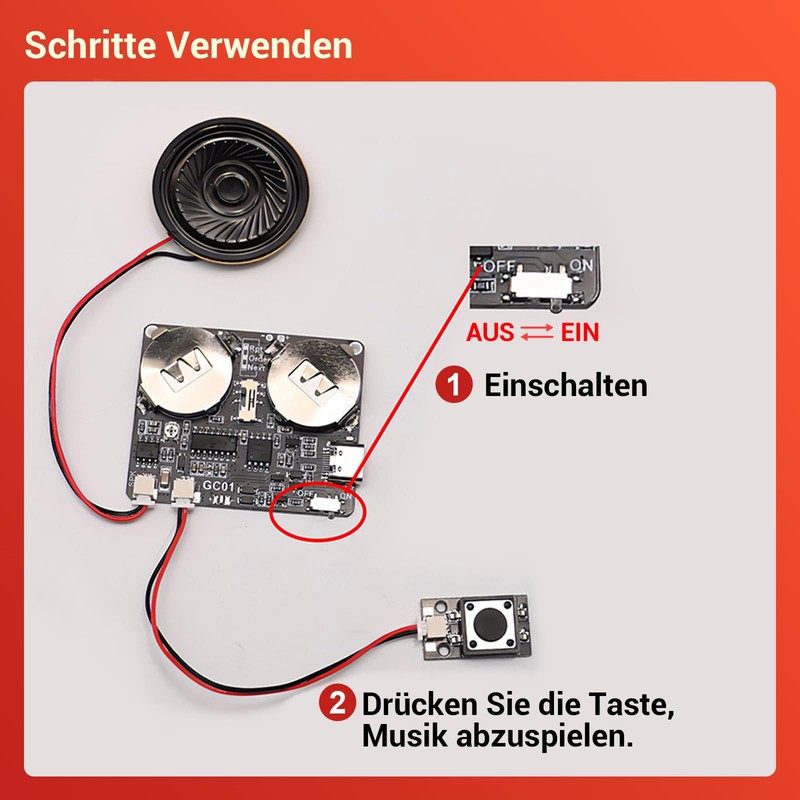 DONGKER Sound Module Button Control 8 m Adjustable Volume and