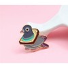 Cute Bird Bread Metal Enamel Lapel Pin Wheat Delicious Disc