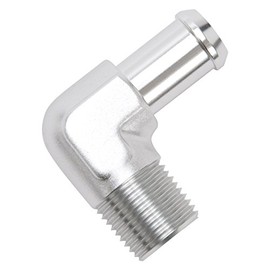Edelbrock 8179 Heater Hose Fitting 90 Degree 1/2 in. NPT And 5/8 in. Barb Clear Anodized Heater Hose Fitting