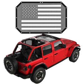 RT-TCZ para Wrangler JK visualización frontal, parte superior de bikini con bandera estadounidense para Jeep Wrangler 2007-2017 JK JKU Parasol de malla