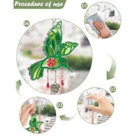 KY&BOSAM Hummingbird Suncatcher I Love You Nana Unique Design wiht Pressed Real Flower Embedded in Glass with Metal Heart Charm Birthday Gift for Women Mother`s Day Christmas Unique