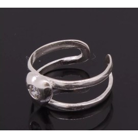 eJewelryPlus Heart Shaped Toe Ring Adjustable With A CZ stone