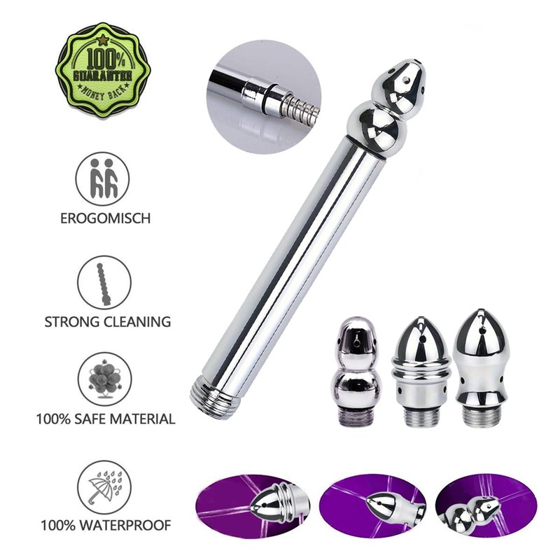 Aluminium Shower Set Shower Wash System, 3-Piece Aluminium Enema Set
