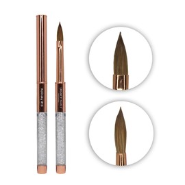 Legacy Nails Professional Rose Gold Kolinsky Nail Brush #10 - Perfect For Sculpting Acrylic Nail Extensions Flexible bristles Light weight