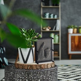 Relaxdays 10016874 Nagelbrett, kreatives 3D Nagelbild, Handabdruck, Pin Skulptur, Retro Spielzeug, HxB: 13 x 18 cm, grau/schwarz, Silber