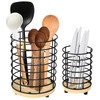 UKQRRTC 2Pcs Hollow out Iron Utensil Caddy, 2 Sizes, Open