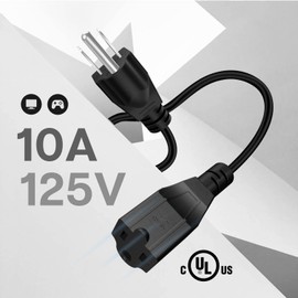 TNP Universal Power Extension Cord Cable Strip (12FT) - NEMA 5-15R to NEMA 5-15P Wire Connector Socket Plug Jack Outlet Power Strip Liberator Space Port Saver Extender - Black