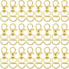 SANNIX 120 Pcs Key Chain Clip Hooks and D Rings Bulk Include 60Pcs Swivel Snap Hooks Lanyard Clips and 60Pcs D Ring for Keychains and Purse Hardware (1/2” Inside Width)