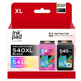 iNKPAD PG 540 XL CL-541XL Multipack Cartridges for Canon 540 541 XL Black Colour PG 540 PG-540 CL 541 for Canon TS5150 TS5151 MG3650 MG3650s MG3600 MG4200 MX475 MX53 00 (Black++Tri-Colour)
