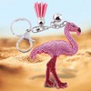 Flamingo Keychain, Elegant Pink Crystal Keychain Charm Pendant Gift Key