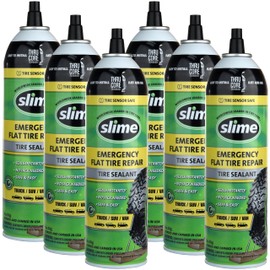 Slime 60187-6PK Flat Tire Puncture Repair Sealant, Emergency Repair for Highway Vehicles, Suitable for Cars/Trailers, Non-Toxic, eco-Friendly, 6 x 18oz