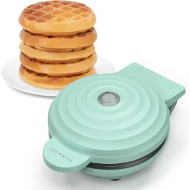 CROWNFUL Mini 4" Waffle Maker, Non-Stick Chaffle Maker with Recipe Guide for Breakfast