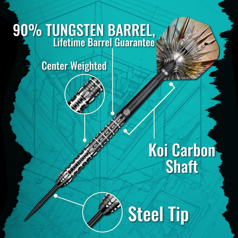 Shot! Gnarly Shredda Steel Tip Dart Set 90% Tungsten Dart