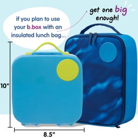b.box Lunch Box for Kids: Bento Box w/ 4 Compartments (2 Leak Proof), Removable Divider & Gel Pack. Ideal for Big Eaters 3+. School Supplies, 8½ Cup Capacity