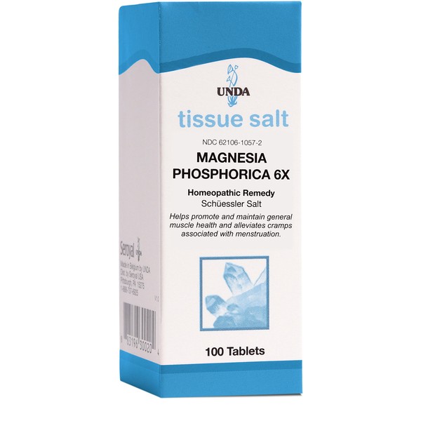 UNDA Magnesia Phosphorica 6X (Salt) | Homeopathic Remedy to Support Muscle Health and Relieve Cramps Associated with Menstruation | 100 Tablets