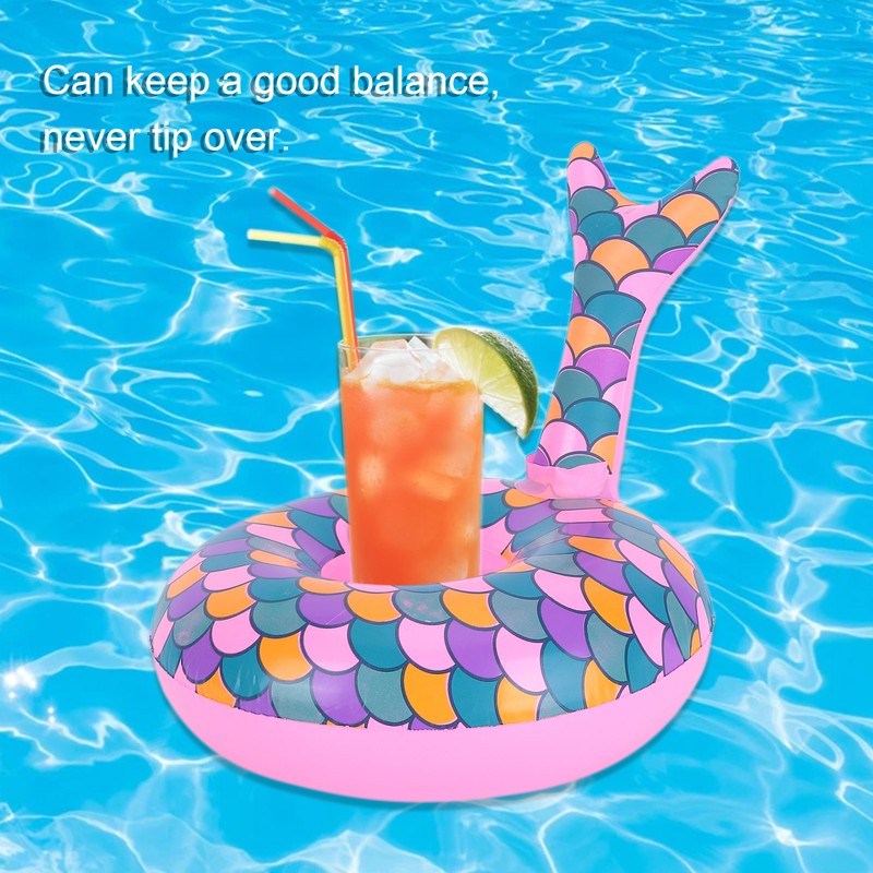 10pcs Inflatable Floating Drink Holders Beverage Cup Coasters for Swimming