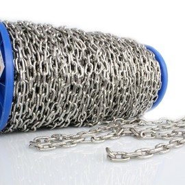 dely trade 5 Metre Chain 2 mm Long Link DIN 763 Stainless Steel A4