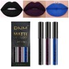 evpct- Lápiz labial líquido mate de 3 piezas, negro oscuro,