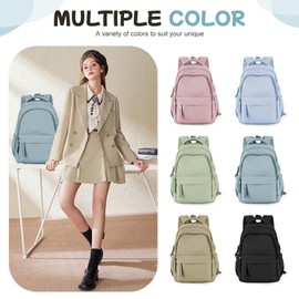 WEPLAN Backpack Women School Backpack for Girls Teenagers Casual Daypacks Rucksack Bag for College Backpack Women Work bag with USB Charging Port Men Waterproof Laptop Backpack 14 inch,Light Blue