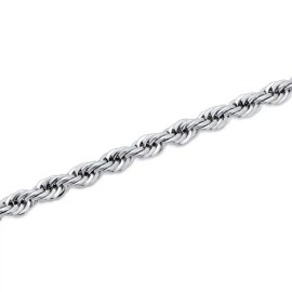 Unbranded ROPE BRACELET 14 KT White GOLD Overlay 6 mm 8.5 Inches