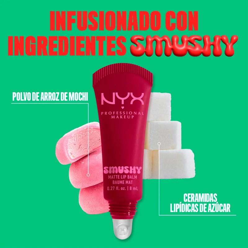 NYX PMU Smushy Matte Lip Balm, Bálsamo labial efecto matte